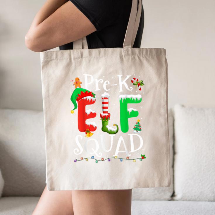 Elf Squad Pre-k Teacher Christmas Child Xmas Canvas Tote Bag, novelty gifts, funny gifts