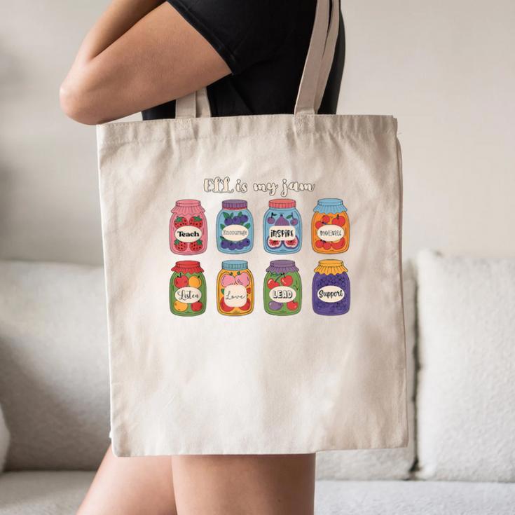 ELL Is My Jam English Language Learner Aide ELL Teacher Canvas Tote Bag, novelty gifts, funny gifts