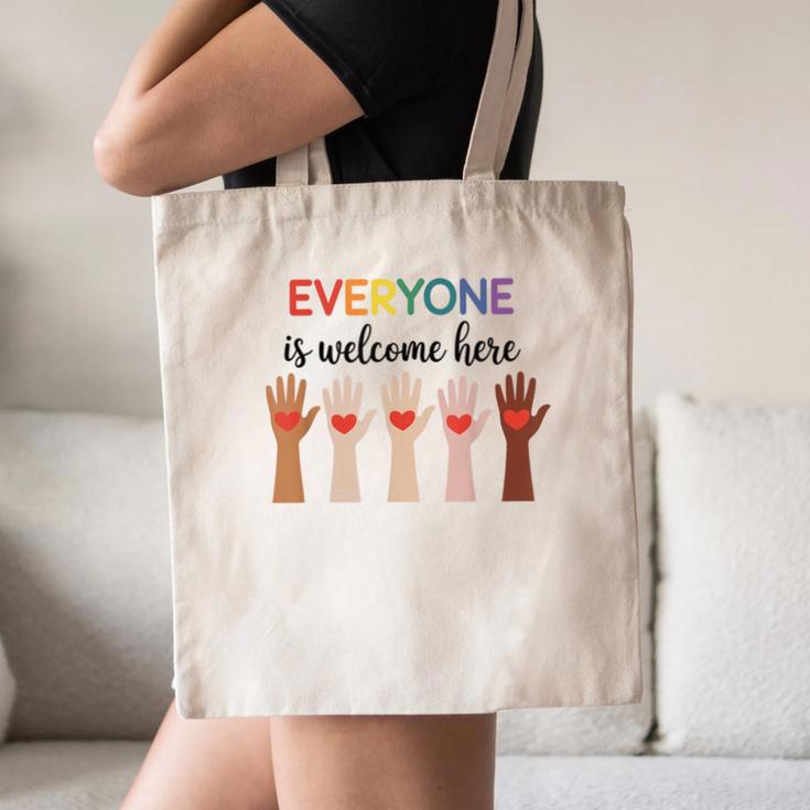 Everyone Is Welcome Here Idaho Teacher Canvas Tote Bag, novelty gifts, funny gifts Everyone Is Welcome Here Idaho Teacher Canvas Tote Bag, novelty gifts, funny gifts