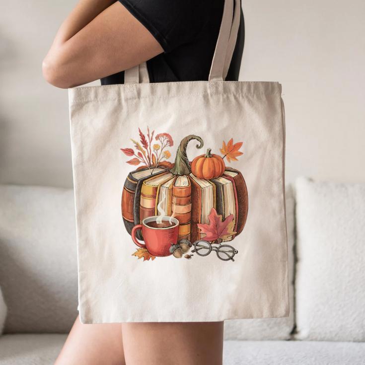 Fall Book Pumpkin Retro Reading Halloween Teacher Canvas Tote Bag, novelty gifts, funny gifts Fall Book Pumpkin Retro Reading Halloween Teacher Canvas Tote Bag, novelty gifts, funny gifts