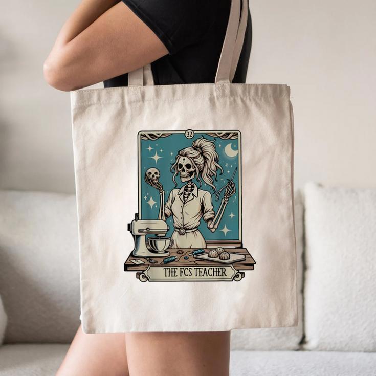 FCS Teacher Skeleton Halloween Family And Consumer Science Canvas Tote Bag, novelty gifts, funny gifts