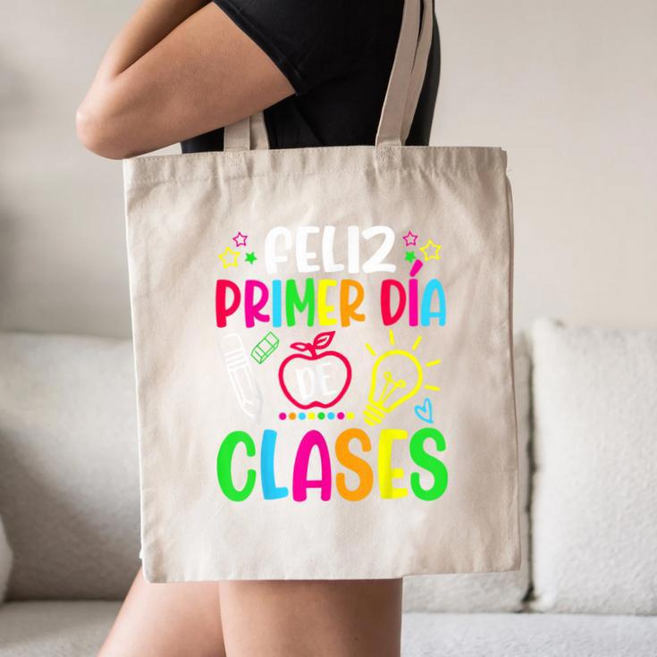 Feliz Primer Dia De Clases Kids Girl Teacher Spanish School Canvas Tote Bag, novelty gifts, funny gifts