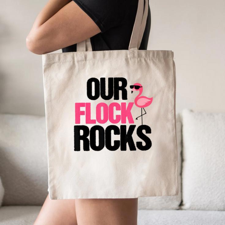 Our Flock Rocks Flamingo Mother's Day Teacher Canvas Tote Bag, novelty gifts, funny gifts Our Flock Rocks Flamingo Mother's Day Teacher Canvas Tote Bag, novelty gifts, funny gifts