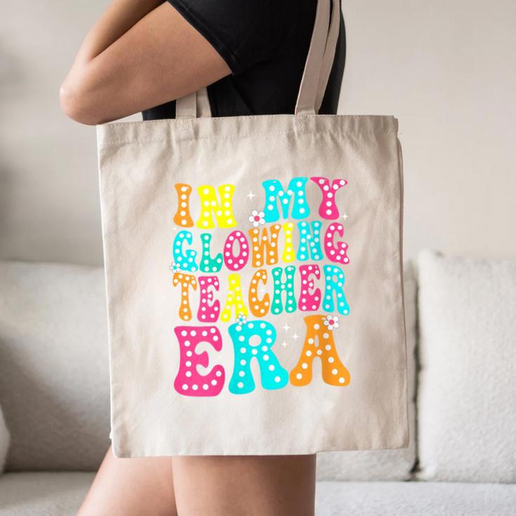 In My Glowing Teacher Era Groovy Colorful Bright Canvas Tote Bag, novelty gifts, funny gifts In My Glowing Teacher Era Groovy Colorful Bright Canvas Tote Bag, novelty gifts, funny gifts