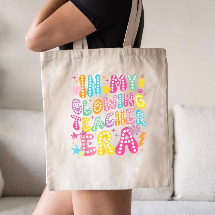 In My Glowing Teacher Era Teaching Back To School Canvas Tote Bag, novelty gifts, funny gifts In My Glowing Teacher Era Teaching Back To School Canvas Tote Bag, novelty gifts, funny gifts