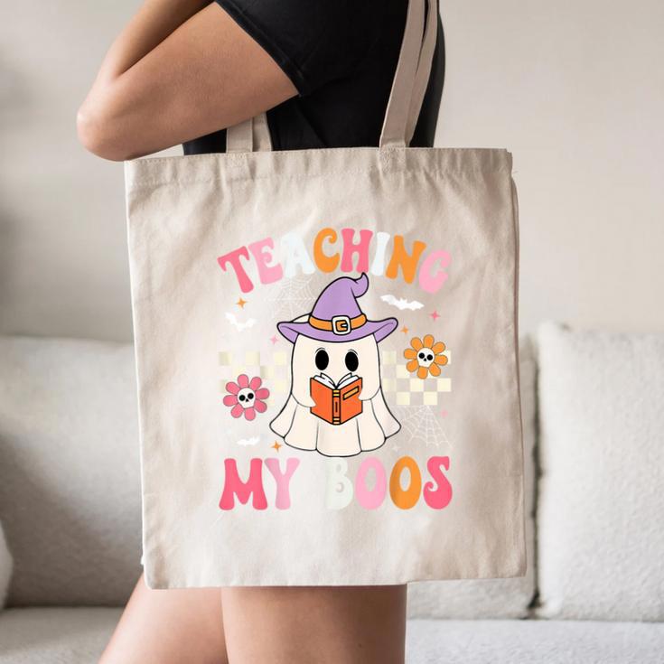 Groovy Teaching My Boos Teacher Ghost Halloween Teacher Canvas Tote Bag, novelty gifts, funny gifts Groovy Teaching My Boos Teacher Ghost Halloween Teacher Canvas Tote Bag, novelty gifts, funny gifts