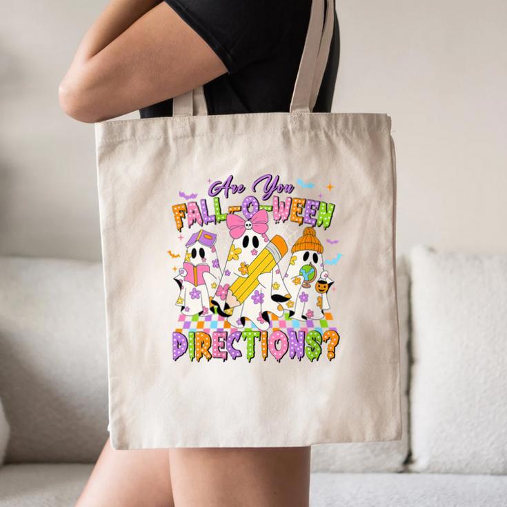 Halloween Floral Ghost Teacher Are You Falloween Directions Canvas Tote Bag, novelty gifts, funny gifts Halloween Floral Ghost Teacher Are You Falloween Directions Canvas Tote Bag, novelty gifts, funny gifts