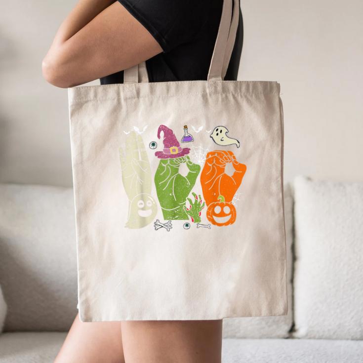 Halloween SPED Teacher Boo In ASL Boo Hands Sign Language Canvas Tote Bag, novelty gifts, funny gifts Halloween SPED Teacher Boo In ASL Boo Hands Sign Language Canvas Tote Bag, novelty gifts, funny gifts