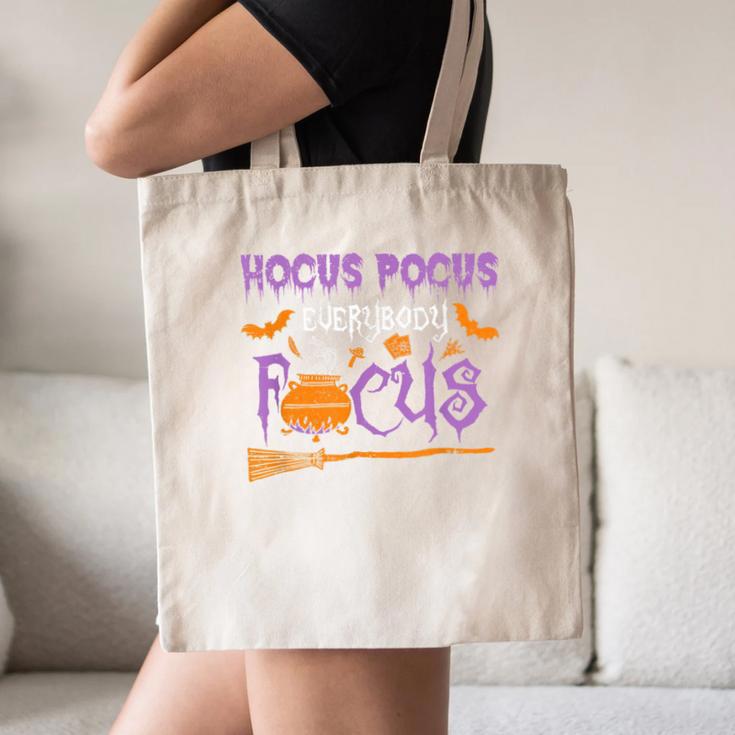 Halloween Teacher Or Student Hocus Pocus Everybody Focus For Men Women Kids Canvas Tote Bag, novelty gifts, funny gifts Halloween Teacher Or Student Hocus Pocus Everybody Focus For Men Women Kids Canvas Tote Bag, novelty gifts, funny gifts