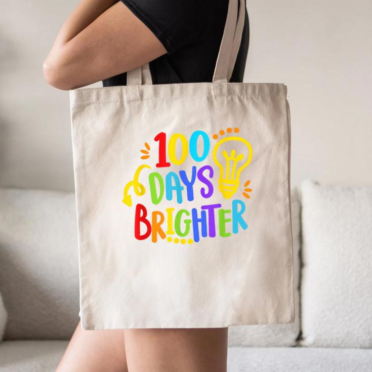Happy 100th Day Of School 100 Days Brighter Girls Teacher Canvas Tote Bag, novelty gifts, funny gifts Happy 100th Day Of School 100 Days Brighter Girls Teacher Canvas Tote Bag, novelty gifts, funny gifts