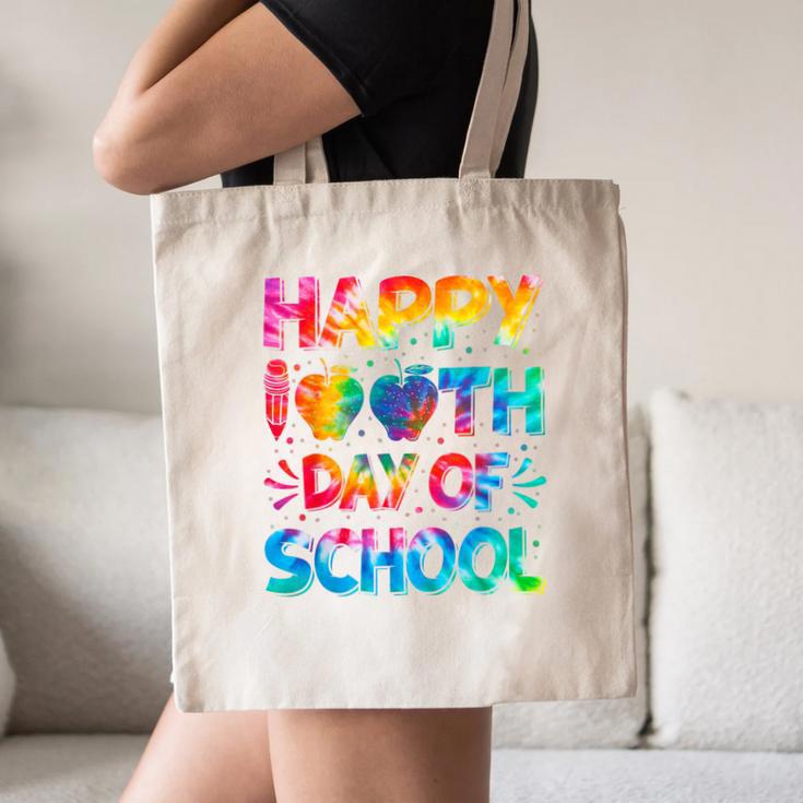 Happy 100th Day Of School Teacher Student 100 Days Tie Dye Men Women Kids Canvas Tote Bag, novelty gifts, funny gifts