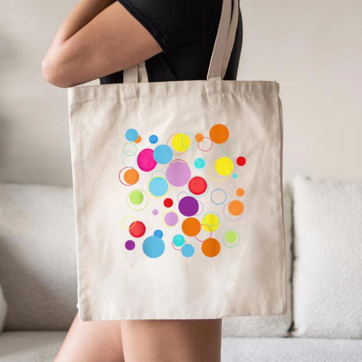 Happy Dot Day Colorful Polka Dot Art Teacher Student Kids Canvas Tote Bag, novelty gifts, funny gifts