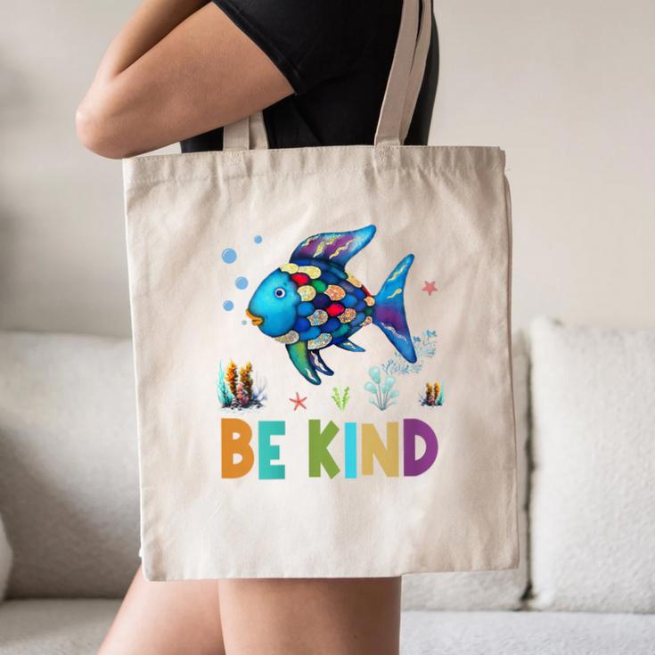 Happy First Day Of School Fish Rainbows Teacher Be Kind Canvas Tote Bag, novelty gifts, funny gifts Happy First Day Of School Fish Rainbows Teacher Be Kind Canvas Tote Bag, novelty gifts, funny gifts