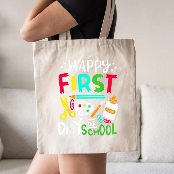 Happy First Day Of School Teacher Back To School Student Canvas Tote Bag, novelty gifts, funny gifts Happy First Day Of School Teacher Back To School Student Canvas Tote Bag, novelty gifts, funny gifts