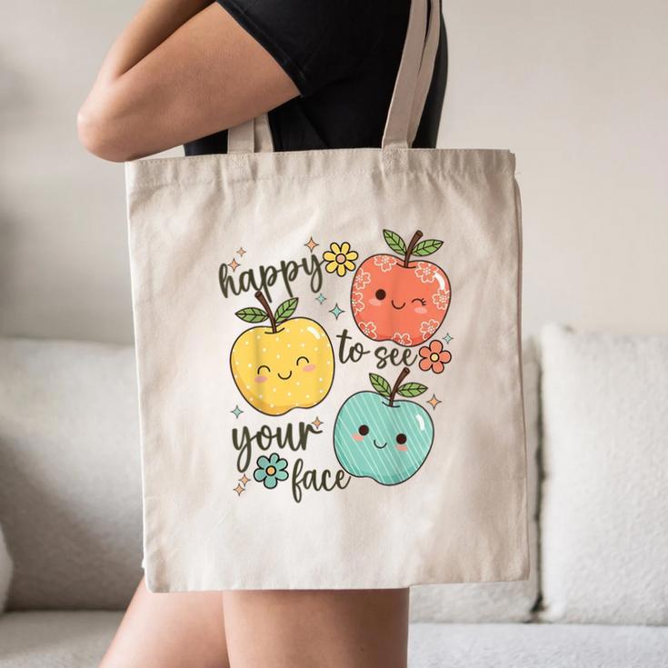 Happy To See Your Face Teacher Apple Canvas Tote Bag, novelty gifts, funny gifts Happy To See Your Face Teacher Apple Canvas Tote Bag, novelty gifts, funny gifts