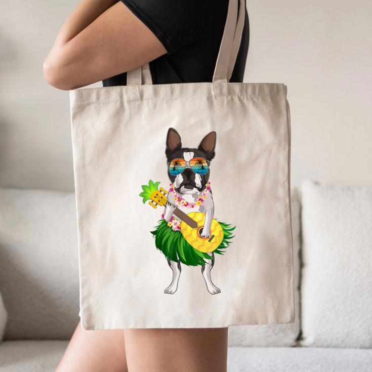 Hawaiian Boston Terrier Dog Pineapple Ukulele Summer For Men Women Girls Kids Canvas Tote Bag, novelty gifts, funny gifts