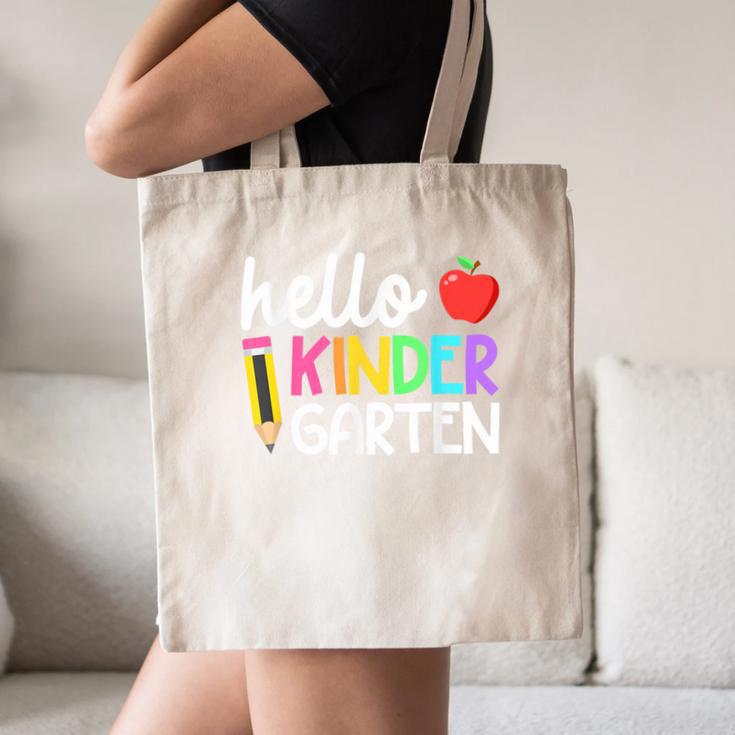 Hello Kindergarten Team Kinder Back To School Teacher Kids Canvas Tote Bag, novelty gifts, funny gifts