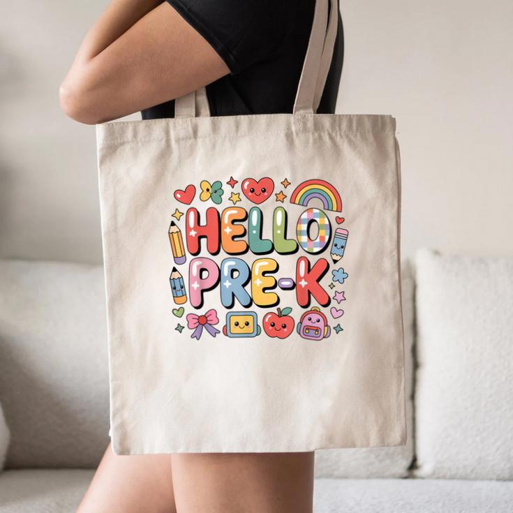 Hello Pre-K Back To School Teacher Student Fun Graphic Tee Canvas Tote Bag, novelty gifts, funny gifts Hello Pre-K Back To School Teacher Student Fun Graphic Tee Canvas Tote Bag, novelty gifts, funny gifts