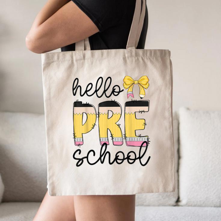 Hello Pre-K Preschool Back To School First Day Teacher Kids Canvas Tote Bag, novelty gifts, funny gifts Hello Pre-K Preschool Back To School First Day Teacher Kids Canvas Tote Bag, novelty gifts, funny gifts