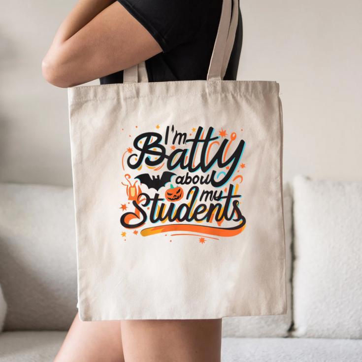 I'm Batty About My Students Watercolor Bat Teacher Halloween Canvas Tote Bag, novelty gifts, funny gifts I'm Batty About My Students Watercolor Bat Teacher Halloween Canvas Tote Bag, novelty gifts, funny gifts