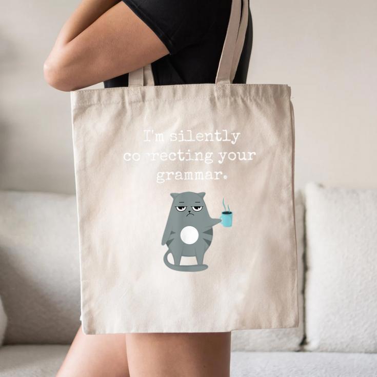 I'm Silently Correcting Your Grammar Sarcastic Teacher For Men Women Kids Canvas Tote Bag, novelty gifts, funny gifts I'm Silently Correcting Your Grammar Sarcastic Teacher For Men Women Kids Canvas Tote Bag, novelty gifts, funny gifts