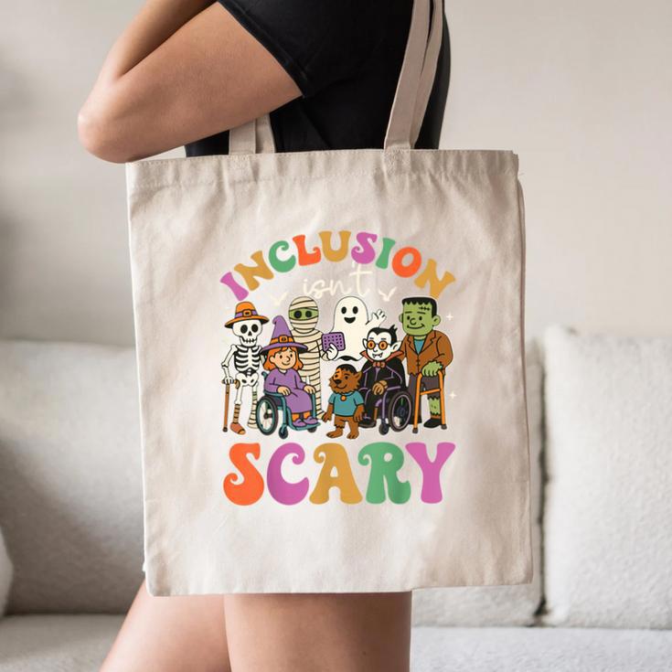 Inclusion Isnt Scary Halloween Skeleton Ghost Sped Teacher Canvas Tote Bag, novelty gifts, funny gifts Inclusion Isnt Scary Halloween Skeleton Ghost Sped Teacher Canvas Tote Bag, novelty gifts, funny gifts