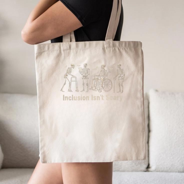 Inclusion Isn't Scary Skeleton Halloween Sped Teacher Premium Tri-Blend Canvas Tote Bag, novelty gifts, funny gifts