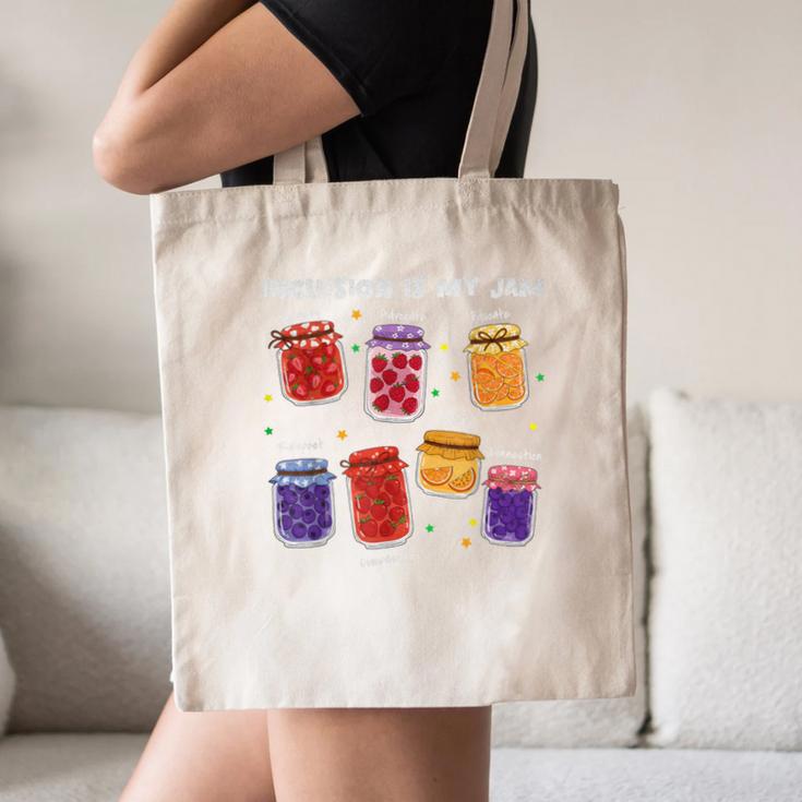 Inclusion Is My Jam Special Education Teacher Para Autism Canvas Tote Bag, novelty gifts, funny gifts Inclusion Is My Jam Special Education Teacher Para Autism Canvas Tote Bag, novelty gifts, funny gifts