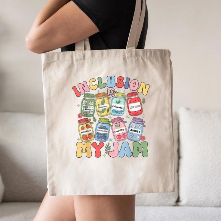Inclusion Is My Jam SPED Teacher Special Education Life Canvas Tote Bag, novelty gifts, funny gifts Inclusion Is My Jam SPED Teacher Special Education Life Canvas Tote Bag, novelty gifts, funny gifts