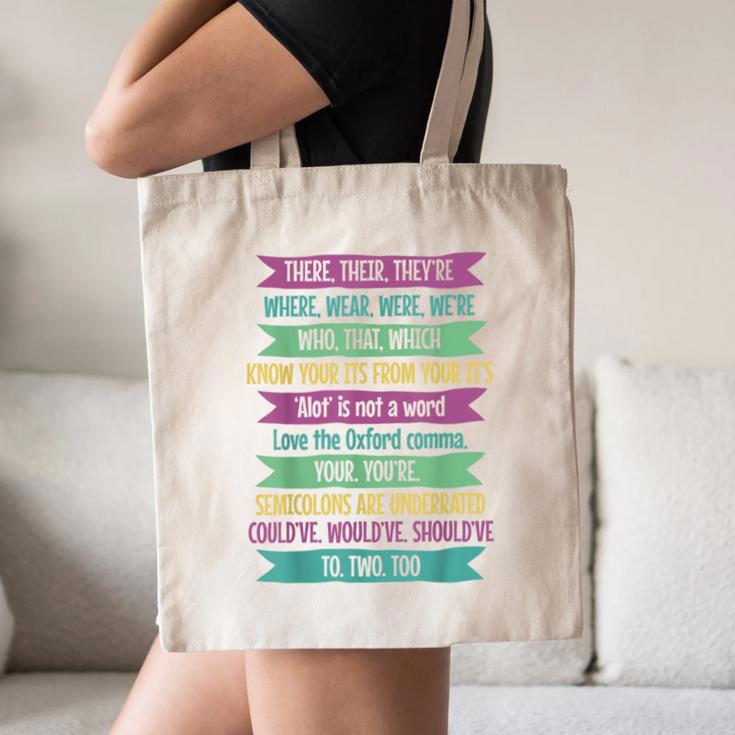 Their There And They'Re English Teacher Men Women Canvas Tote Bag, novelty gifts, funny gifts