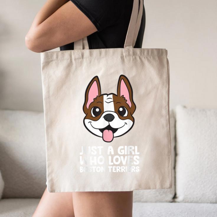 Just a Girl Who Loves Boston Terriers Canvas Tote Bag, novelty gifts, funny gifts