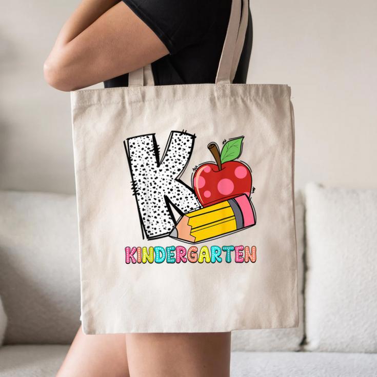 K Is For Kindergarten Teacher Pencil Apple Back To School Canvas Tote Bag, novelty gifts, funny gifts K Is For Kindergarten Teacher Pencil Apple Back To School Canvas Tote Bag, novelty gifts, funny gifts
