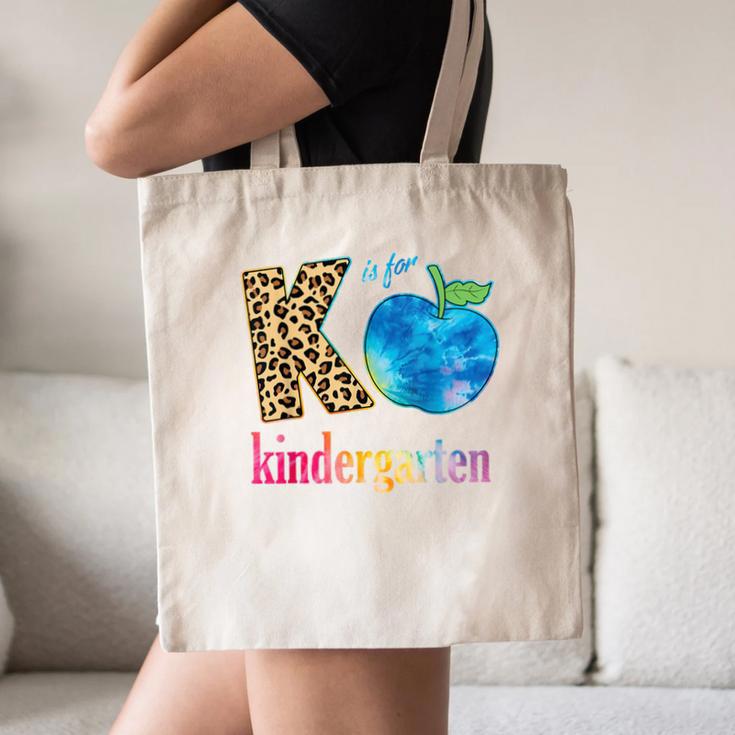 K Is For Kindergarten Teacher Tie Dye Back To School Kinder For Men Women Girls Kids Canvas Tote Bag, novelty gifts, funny gifts