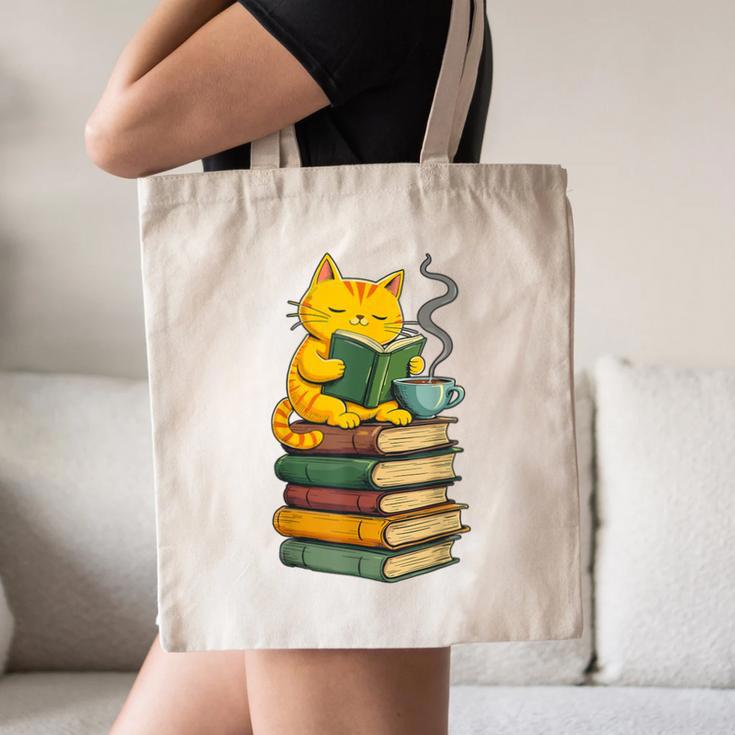 Kawaii Cats Lover Coffee Books Teacher Librarian Cat Canvas Tote Bag, novelty gifts, funny gifts Kawaii Cats Lover Coffee Books Teacher Librarian Cat Canvas Tote Bag, novelty gifts, funny gifts