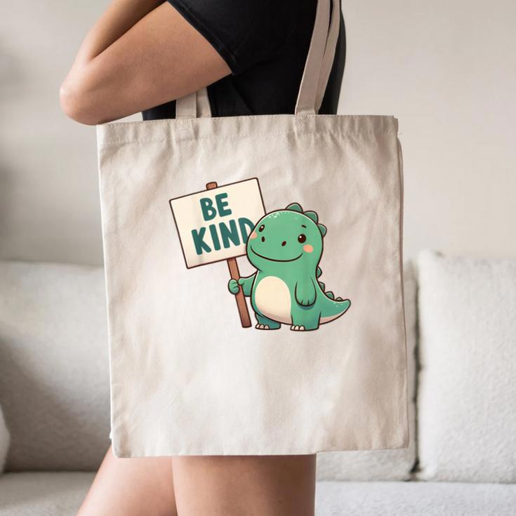 Be Kind Teacher Anti-Bullying Dino Kindness Women Men Boys Canvas Tote Bag, novelty gifts, funny gifts