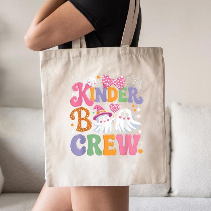 Kinder Boo Crew Kindergarten Teacher Student Halloween Canvas Tote Bag, novelty gifts, funny gifts
