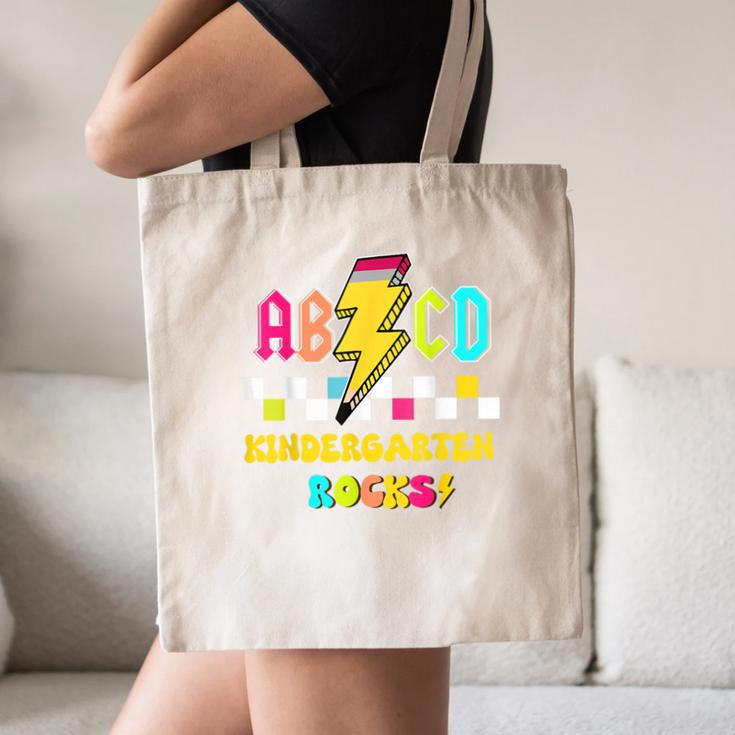 Kindergarten ABCD Rocks Teacher Student Back To School Canvas Tote Bag, novelty gifts, funny gifts