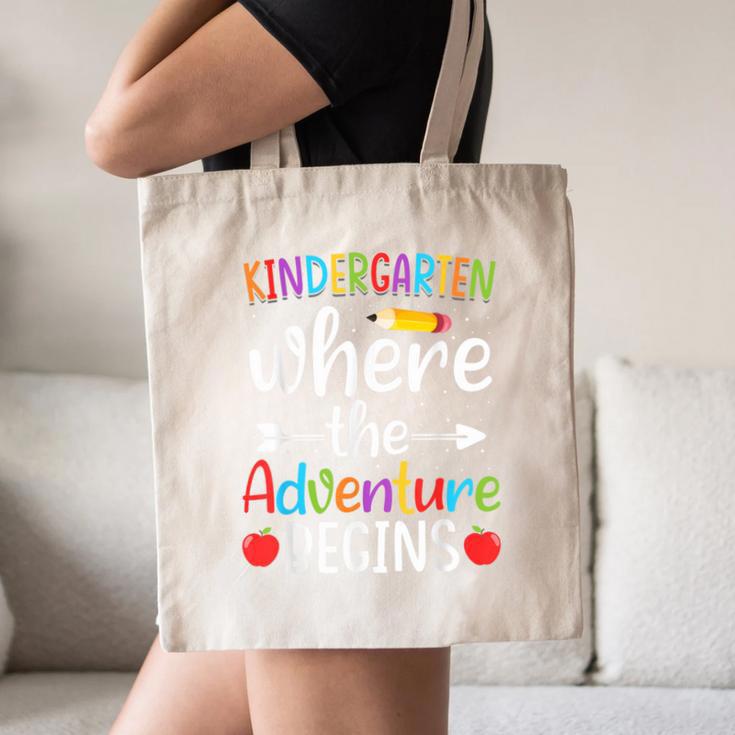 Kindergarten Where The Adventure Begins Shirt Children's Teacher Canvas Tote Bag, novelty gifts, funny gifts Kindergarten Where The Adventure Begins Shirt Children's Teacher Canvas Tote Bag, novelty gifts, funny gifts