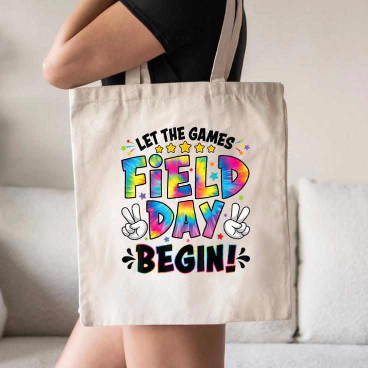 Let The Games Field Day Begin Tie Dye Adults Teacher Kids Canvas Tote Bag, novelty gifts, funny gifts