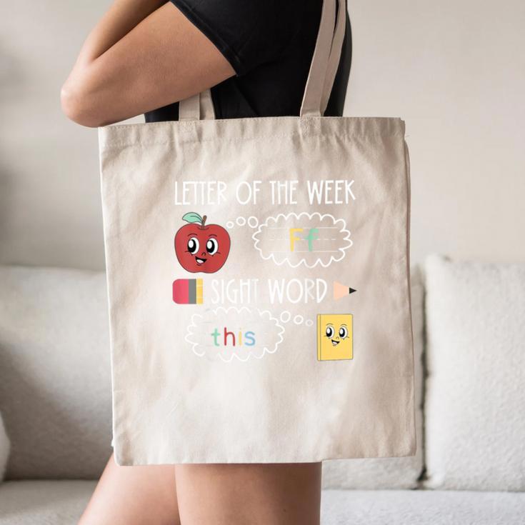 Letter Of The Week Ff Sight Word Teacher Squad Canvas Tote Bag, novelty gifts, funny gifts