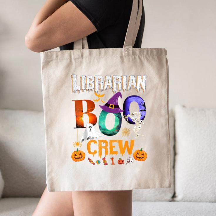 Librarian Boo Crew Teacher Student Halloween Costume Canvas Tote Bag, novelty gifts, funny gifts