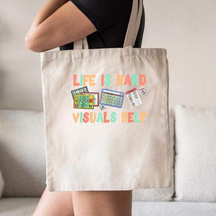 Life Is Hard Visuals Help Special Education SPED Teacher Canvas Tote Bag, novelty gifts, funny gifts Life Is Hard Visuals Help Special Education SPED Teacher Canvas Tote Bag, novelty gifts, funny gifts