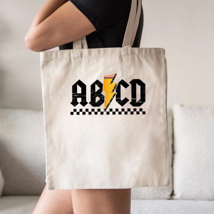 Lightning Pencil Rock'n Roll ABCD Teacher Back To School Kid Canvas Tote Bag, novelty gifts, funny gifts Lightning Pencil Rock'n Roll ABCD Teacher Back To School Kid Canvas Tote Bag, novelty gifts, funny gifts