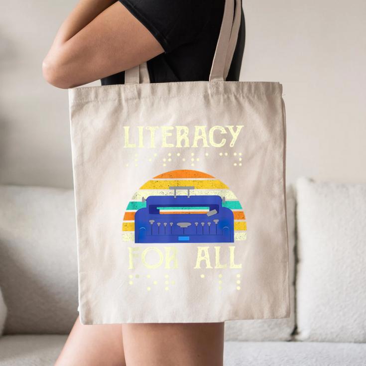 Literacy For All Visually Impaired Braille Teacher The Blind Canvas Tote Bag, novelty gifts, funny gifts Literacy For All Visually Impaired Braille Teacher The Blind Canvas Tote Bag, novelty gifts, funny gifts