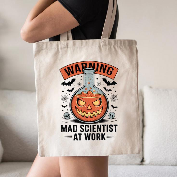 Mad Scientist Pumpkin Science Teacher Halloween Costume Kids Canvas Tote Bag, novelty gifts, funny gifts