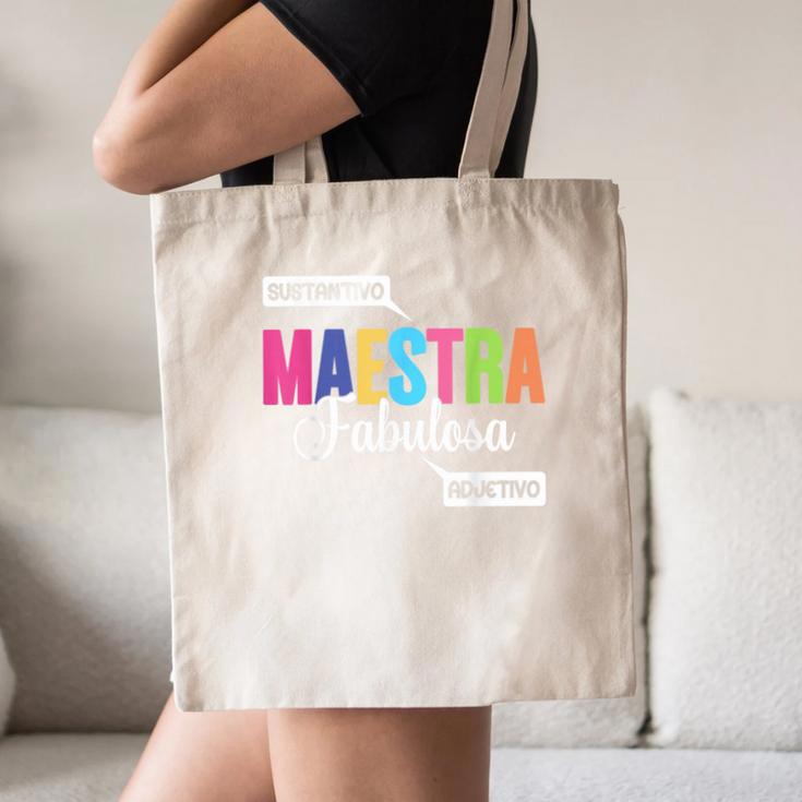 Maestra Fabulosa Bilingual Spanish Espanol Teacher School Canvas Tote Bag, novelty gifts, funny gifts Maestra Fabulosa Bilingual Spanish Espanol Teacher School Canvas Tote Bag, novelty gifts, funny gifts