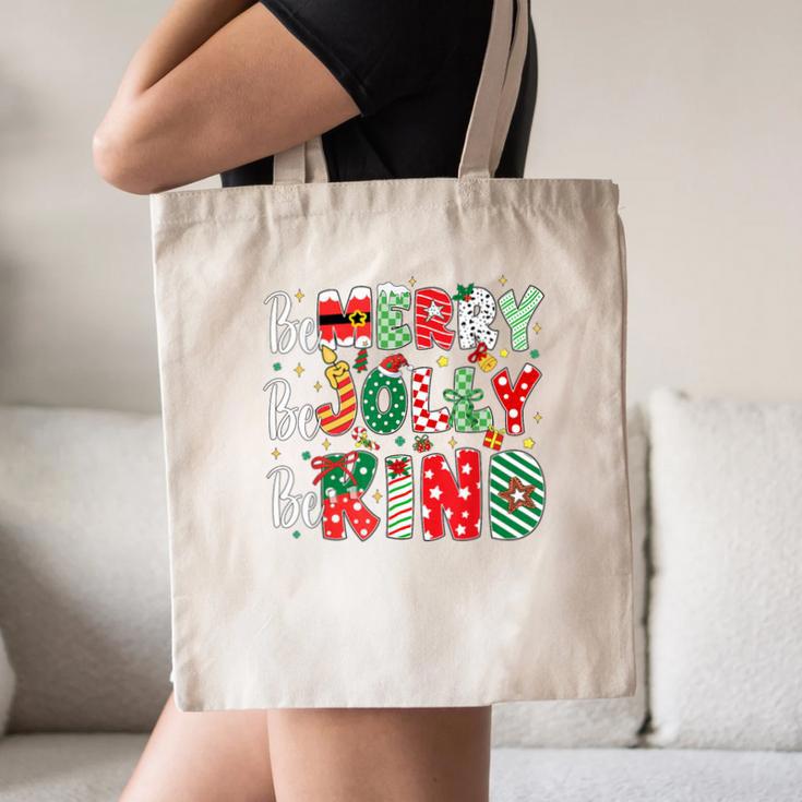 Be Merry Be Jolly Be Kind Merry Christmas Teacher Xmas PJs Canvas Tote Bag, novelty gifts, funny gifts