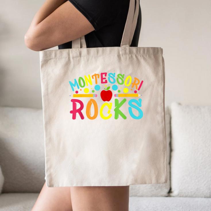 Montessori Rocks Montessori Teacher Back To School Canvas Tote Bag, novelty gifts, funny gifts Montessori Rocks Montessori Teacher Back To School Canvas Tote Bag, novelty gifts, funny gifts