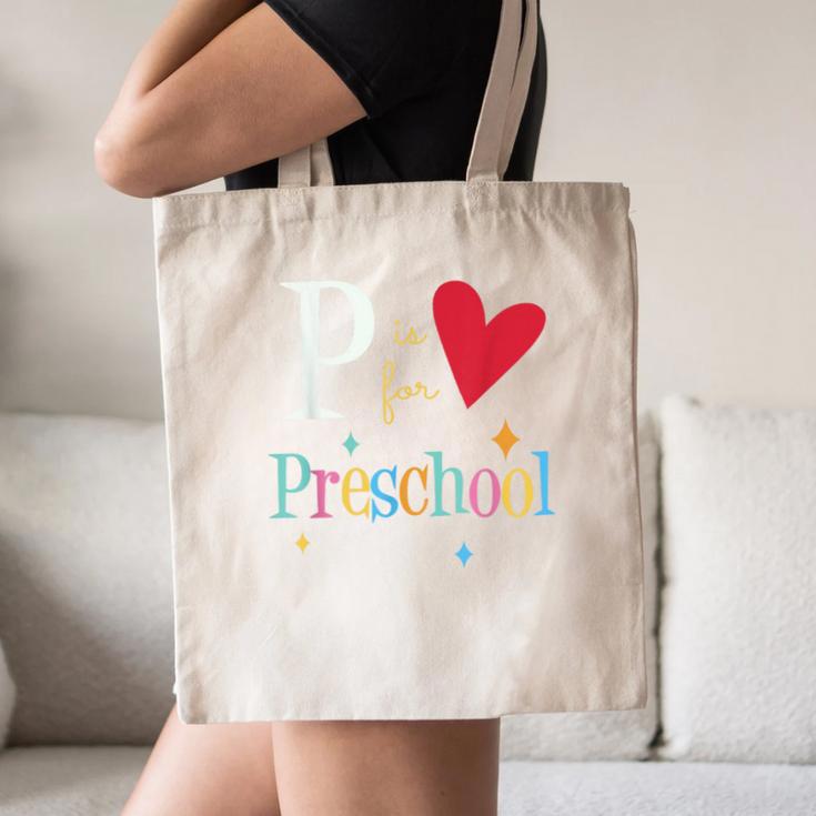 P Is For Preschool Teacher Student Back To School Canvas Tote Bag, novelty gifts, funny gifts P Is For Preschool Teacher Student Back To School Canvas Tote Bag, novelty gifts, funny gifts