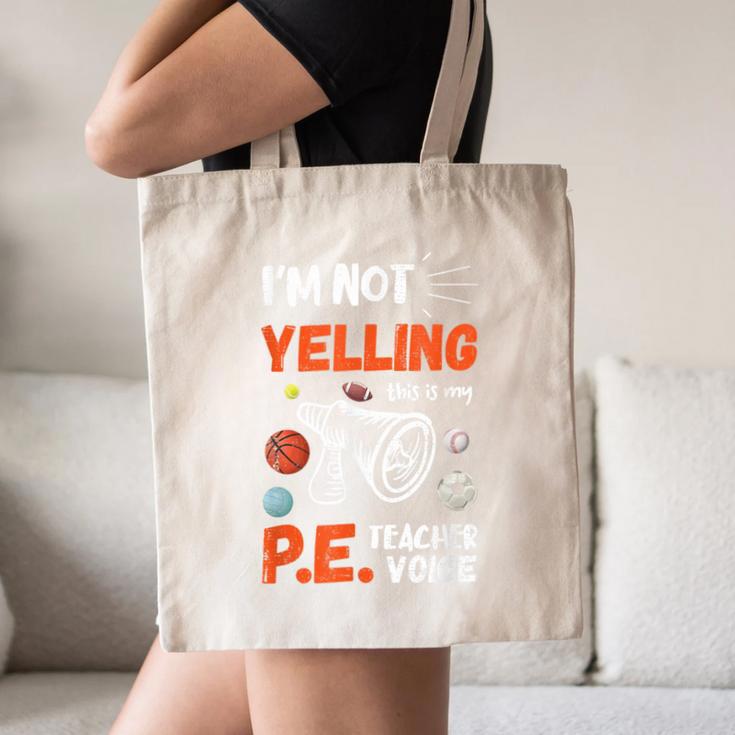 PE Teacher Voice PE Teacher School Fitness Class Canvas Tote Bag, novelty gifts, funny gifts